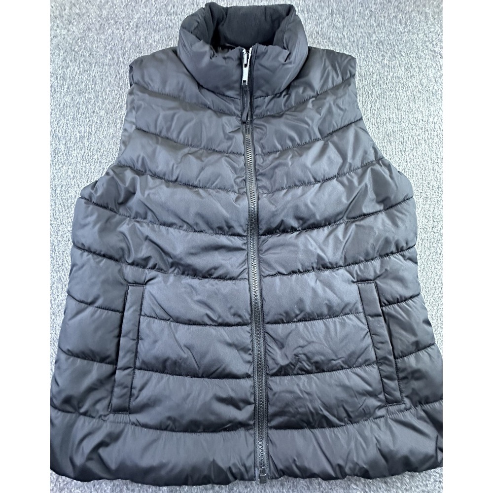 Gap Vest Womens Small Black Puffer Full Zip Cold Control Water Resistant Outdoor